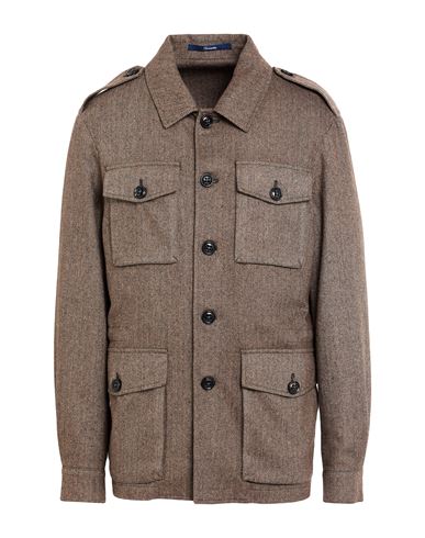 Drumohr Man Jacket Dark Brown Size 44 Virgin Wool, Polyester In Brown