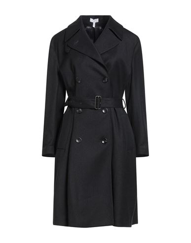 Boglioli Woman Overcoat & Trench Coat Charcoal Size 6 Virgin Wool, Elastane In Black