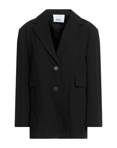 Erika Cavallini Woman Blazer Black Size 10 Cotton In Black
