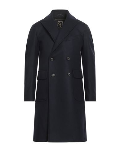 Sealup Man Coat Midnight Blue Size 38 Wool, Polyester In Blue