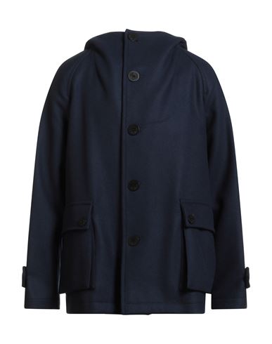 Sealup Man Coat Navy Size 46 Wool, Polyamide In Blue