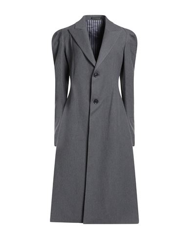 Yohji Yamamoto Woman Coat Grey Size 3 Wool, Cotton In Gray