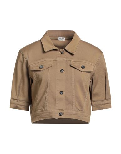 Rebel Queen By Liu •jo Woman Jacket Sand Size L Cotton, Elastane In Sand