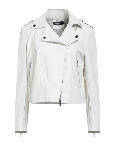 Street Leathers Woman Jacket White Size L Polyurethane, Viscose In White