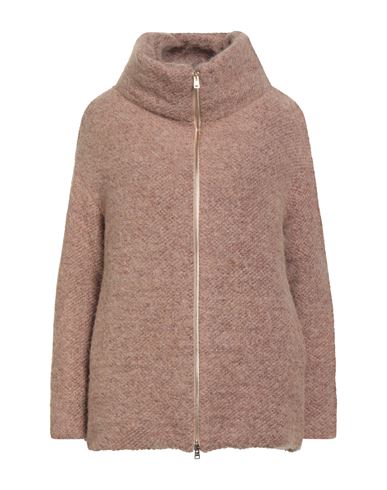 Herno Globe Woman Jacket Light Brown Size 6 Virgin Wool, Alpaca Wool, Metallic Fiber, Polyamide In Brown