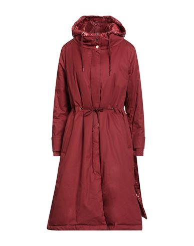 Herno Rain Collection Woman Coat Brick Size 6 Cotton, Polyamide In Red
