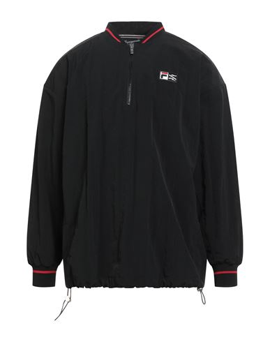 Fila Man Jacket Black Size L Polyamide In Black