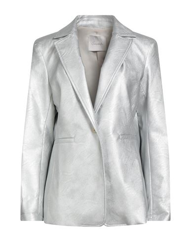 Souvenir Woman Jacket Silver Size M Polyurethane, Viscose In Silver