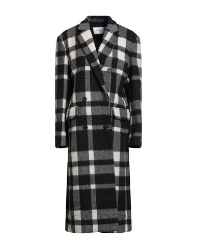 Maison Kitsuné Woman Coat Black Size 10 Wool, Polyester, Polyamide In Gray
