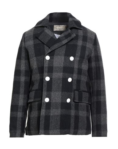 Maison Kitsuné Man Coat Midnight Blue Size L Wool In Blue