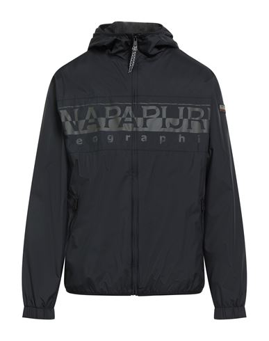 Napapijri Man Jacket Black Size L Polyester, Polyurethane In Blue