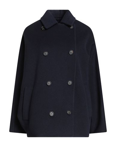 Brunello Cucinelli Woman Coat Midnight Blue Size 6 Virgin Wool, Cashmere In Blue