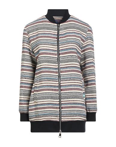 Trussardi Jeans Woman Jacket Ivory Size 4 Cotton, Acrylic, Polyester, Viscose In Multi