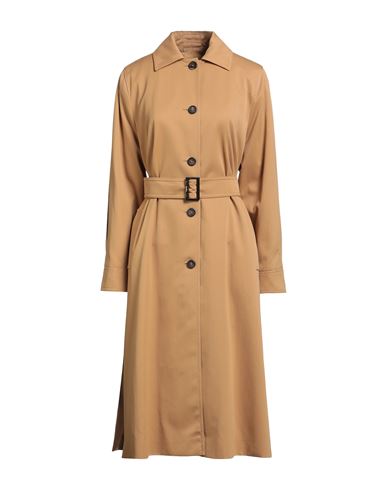 Max Mara Woman Overcoat & Trench Coat Camel Size 12 Cotton In Brown