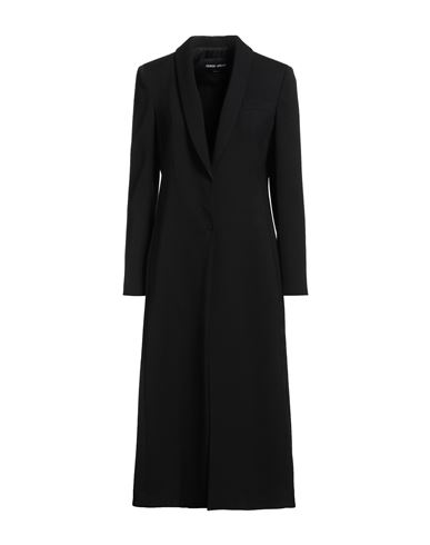 Giorgio Armani Woman Overcoat & Trench Coat Black Size 8 Virgin Wool, Elastane In Black