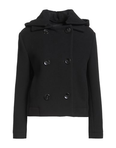 Giorgio Armani Woman Coat Black Size 8 Wool In Black