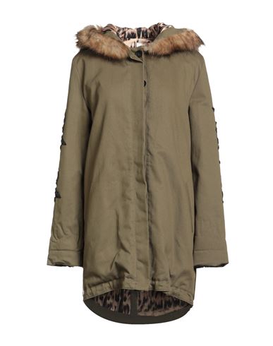 Tensione In Woman Coat Military Green Size M Cotton In Green