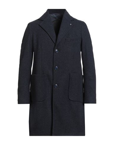 Barbati Man Coat Navy Size 36 Polyester, Polyamide In Blue