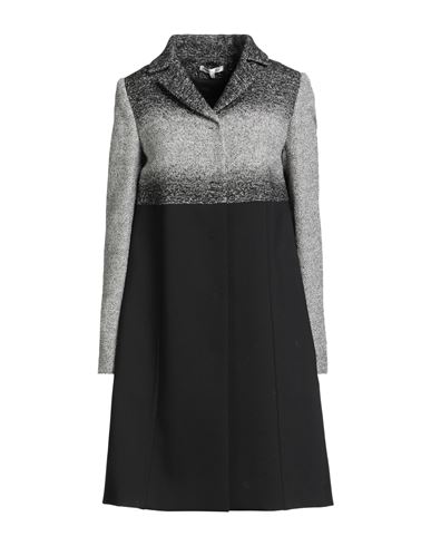 Paule Ka Woman Coat Black Size 12 Wool, Viscose, Acrylic, Polyester, Virgin Wool In Black