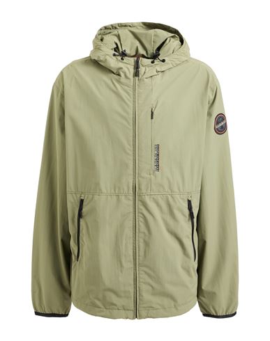 Napapijri Man Jacket Khaki Size L Polyamide, Polyurethane In Gray
