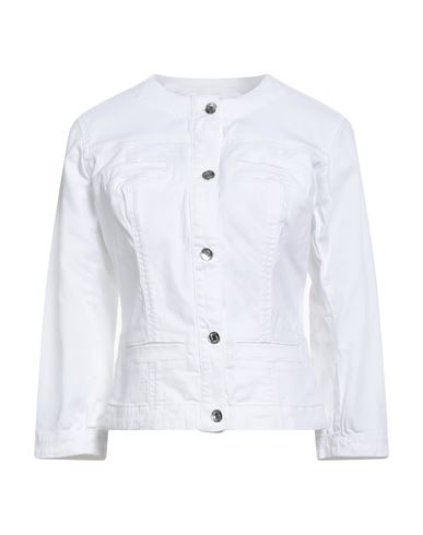 Liu •jo Woman Denim Outerwear White Size 10 Cotton, Elastane In White