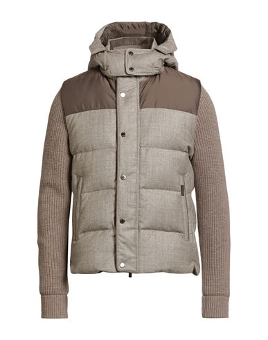 Moorer Man Puffer Taupe Size 36 Virgin Wool, Polyester In Gray