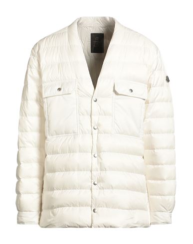 Moncler Genius White Down Jacket With Logo Patch On The Sleeve And Snap Buttons In Tech Fabric Man In White
