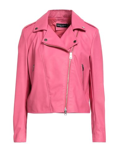 Street Leathers Woman Jacket Fuchsia Size S Polyurethane, Viscose In Pink