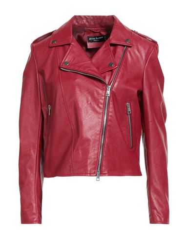 Street Leathers Woman Jacket Garnet Size M Polyurethane, Viscose In Red