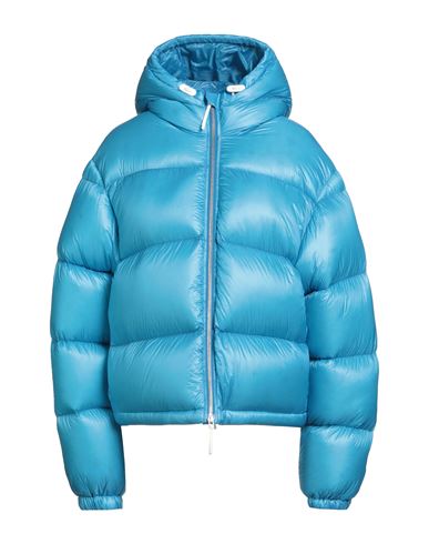 Jil Sander Woman Puffer Azure Size L Polyamide In Blue