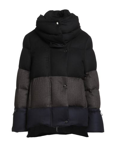 Moorer Woman Puffer Black Size 6 Wool, Cashmere In Black
