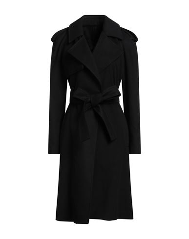 Burberry Cashmere Belted Wrap Trench Coat In Black