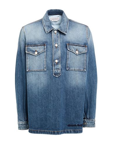 Mcq By Alexander Mcqueen Mcq Alexander Mcqueen Man Denim Shirt Blue Size 38 Cotton, Polyester In Blue