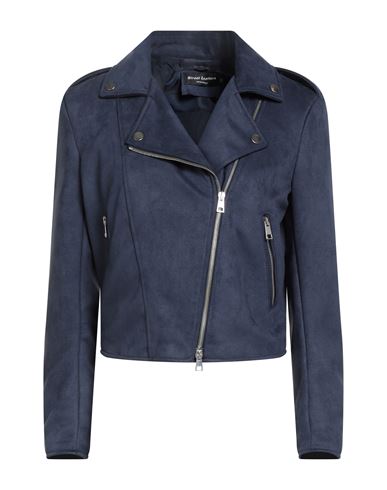 Street Leathers Woman Jacket Navy Size Xs Polyurethane, Viscose In Blue