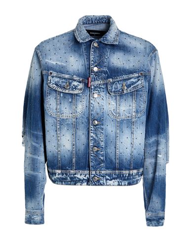 Dsquared2 Man Denim Outerwear Blue Size L Cotton In Blue