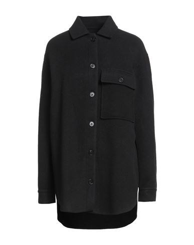 Jil Sander Woman Coat Black Size L Virgin Wool In Black