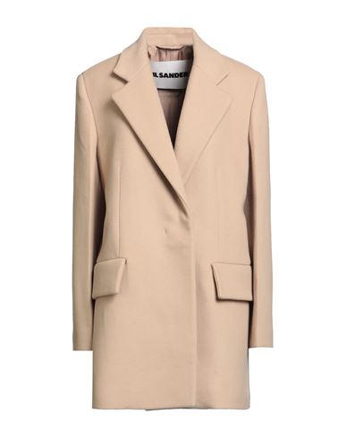 Jil Sander Woman Coat Beige Size 6 Wool In Neutral