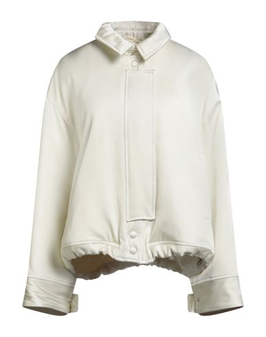 Jil Sander Woman Jacket Off White Size 6 Viscose, Silk In Neutral