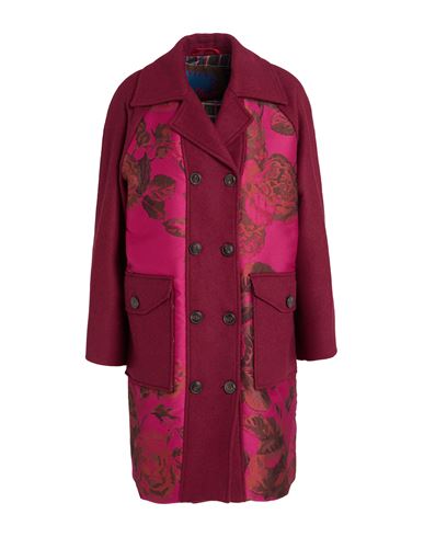 Max & Co . Pony Ride Woman Coat Garnet Size 10 Polyester, Wool, Acrylic, Polyamide In Brown