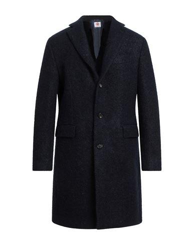 Luigi Borrelli Napoli Man Coat Midnight Blue Size 44 Mohair Wool, Virgin Wool, Cashmere In Multi