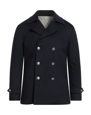 Luigi Borrelli Napoli Man Coat Midnight Blue Size 42 Virgin Wool In Blue