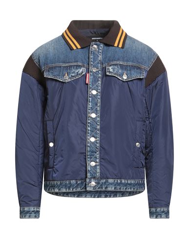 Dsquared2 Man Jacket Blue Size 42 Polyamide In Blue