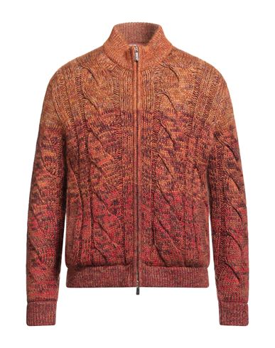 Moorer Man Jacket Camel Size 50 Wool, Mohair Wool, Polyester In Orange