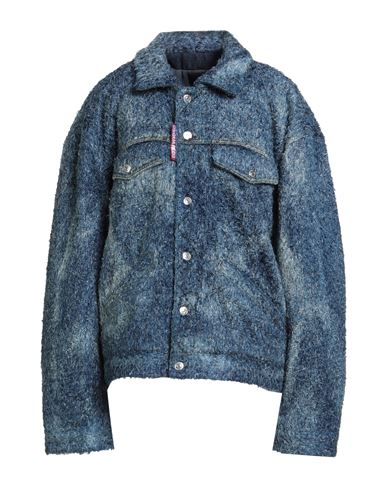 Dsquared2 Woman Coat Blue Size 8 Viscose, Polyester, Cotton In Blue