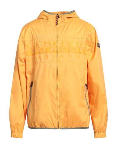Napapijri Man Jacket Mandarin Size L Polyester, Polyurethane In Yellow