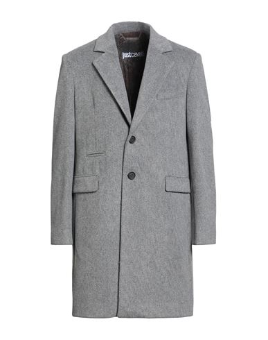 Just Cavalli Man Coat Grey Size 48 Polyester In Gray