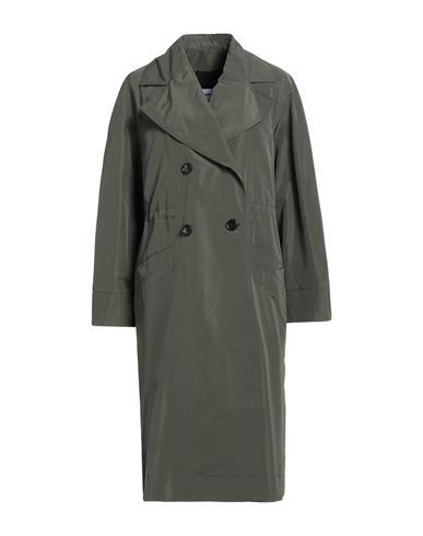 Hache Woman Overcoat & Trench Coat Military Green Size 8 Cotton, Polyester In Pink