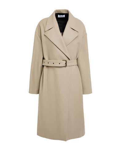 Hache Woman Coat Beige Size 8 Wool, Polyamide In Neutral