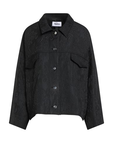 Hache Woman Jacket Black Size 4 Polyester, Cotton, Viscose In Black
