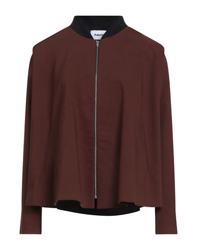 Hache Woman Jacket Chocolate Brown Size 8 Cotton In Brown